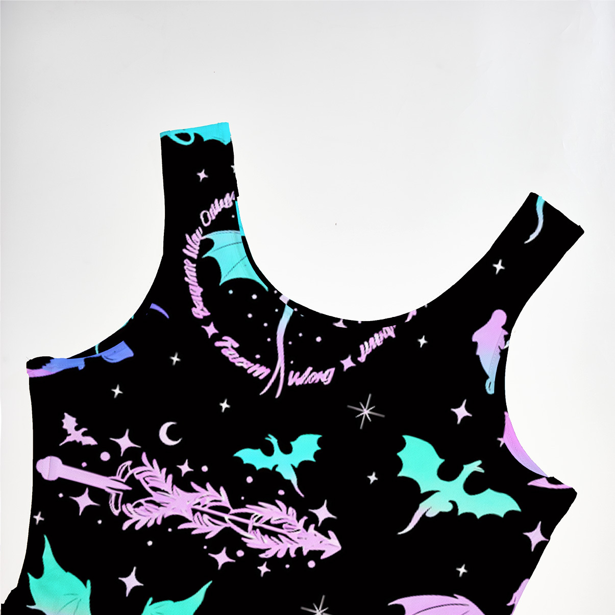 Purplehecate Neon Fantasy Dragon Allover Mesh Maxi Tank Beach Dress
