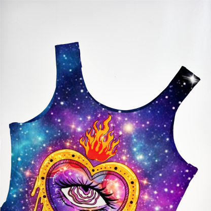 Purplehecate Sacred Flame of Love Mesh Maxi Tank Beach Dress