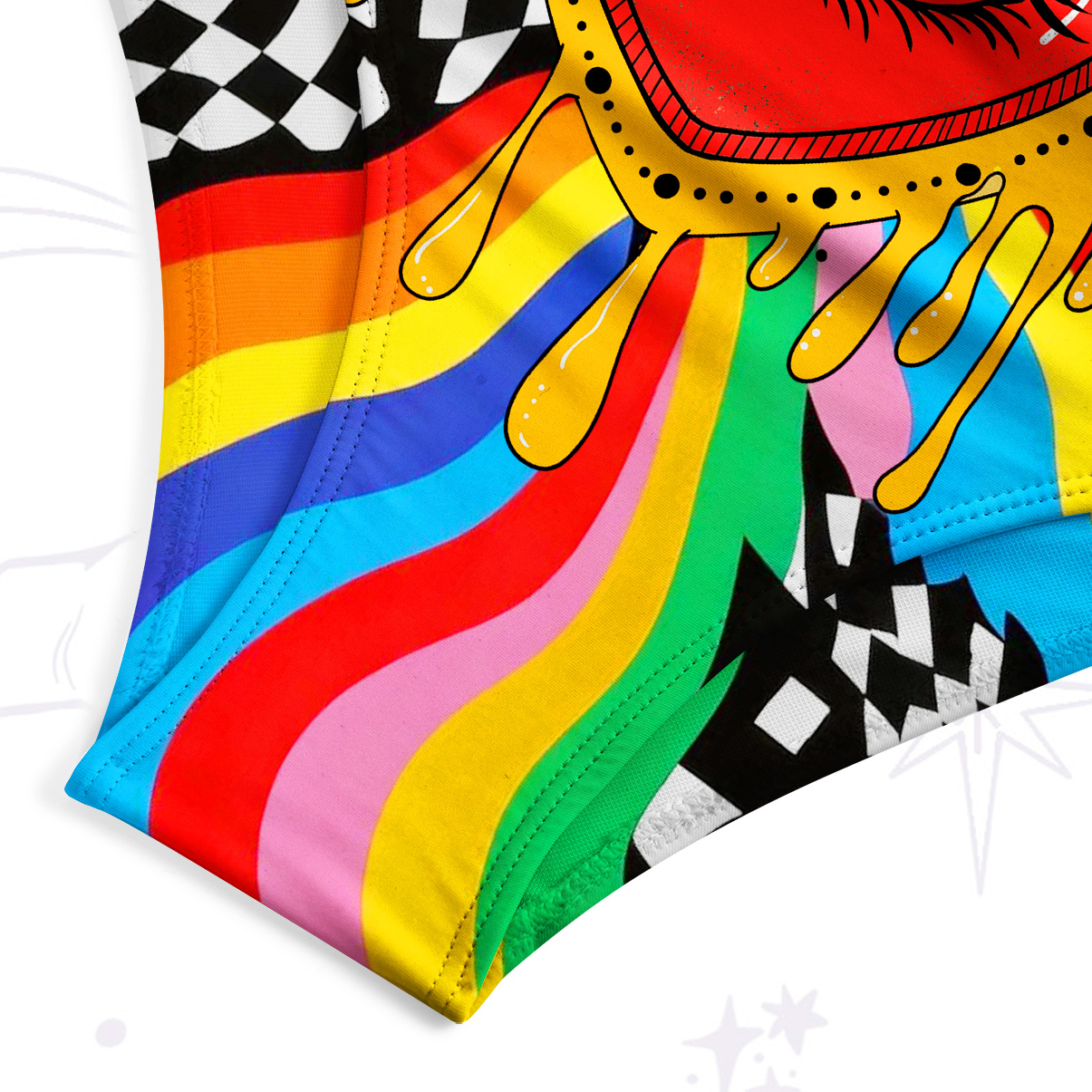 Purplehecate Trippy Rainbow Heart Eye Tank One Piece Swimsuit