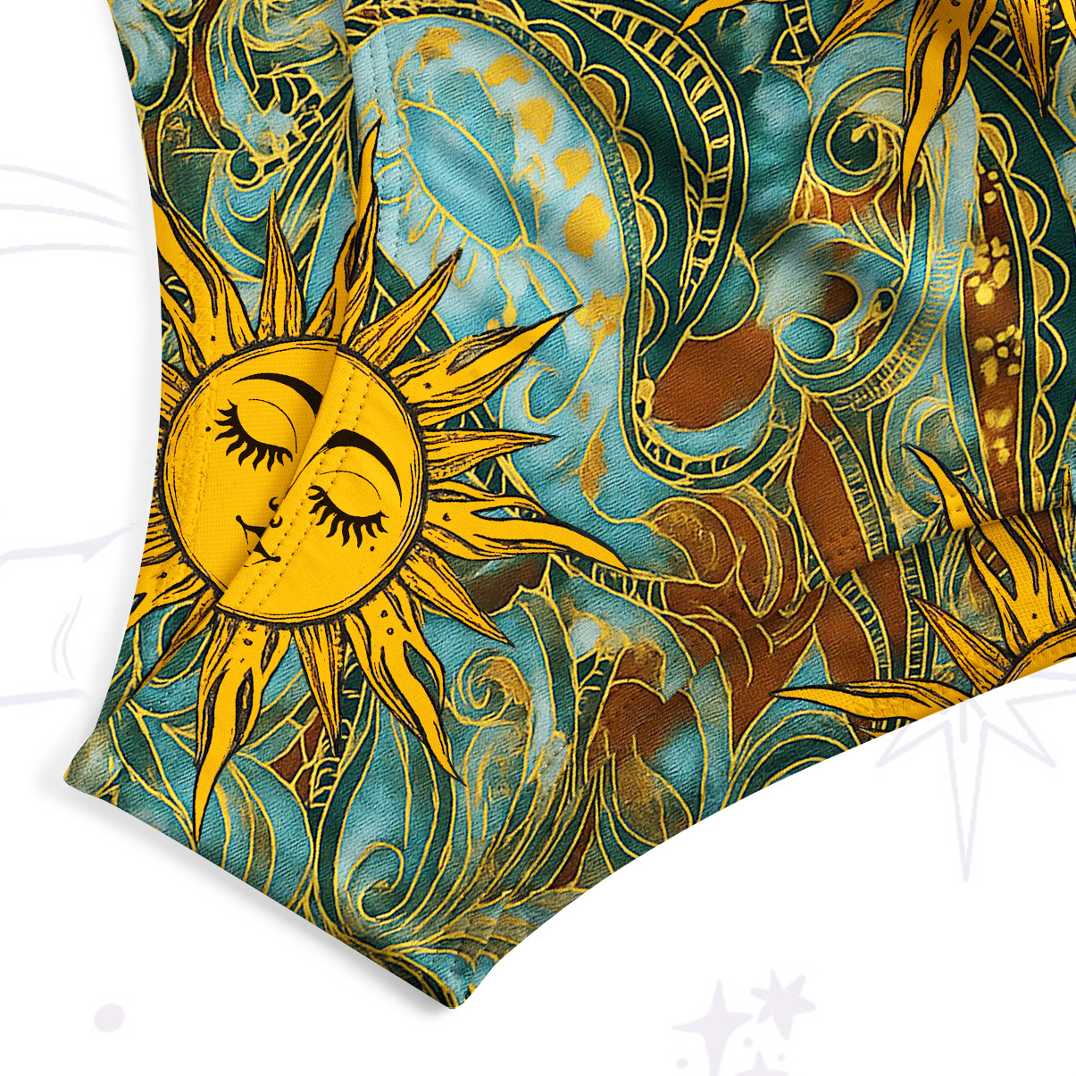 Purplehecate Golden Sun Wheel Tank One Piece Swimsuit