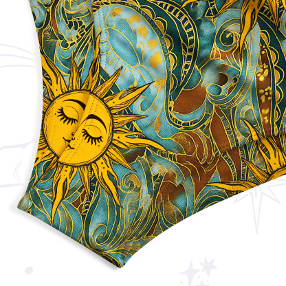Purplehecate Golden Sun Wheel Tank One Piece Swimsuit