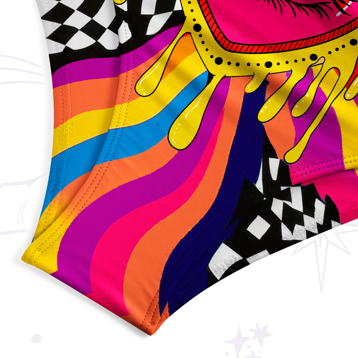 Purplehecate Trippy Rainbow Heart Eye Tank One Piece Swimsuit