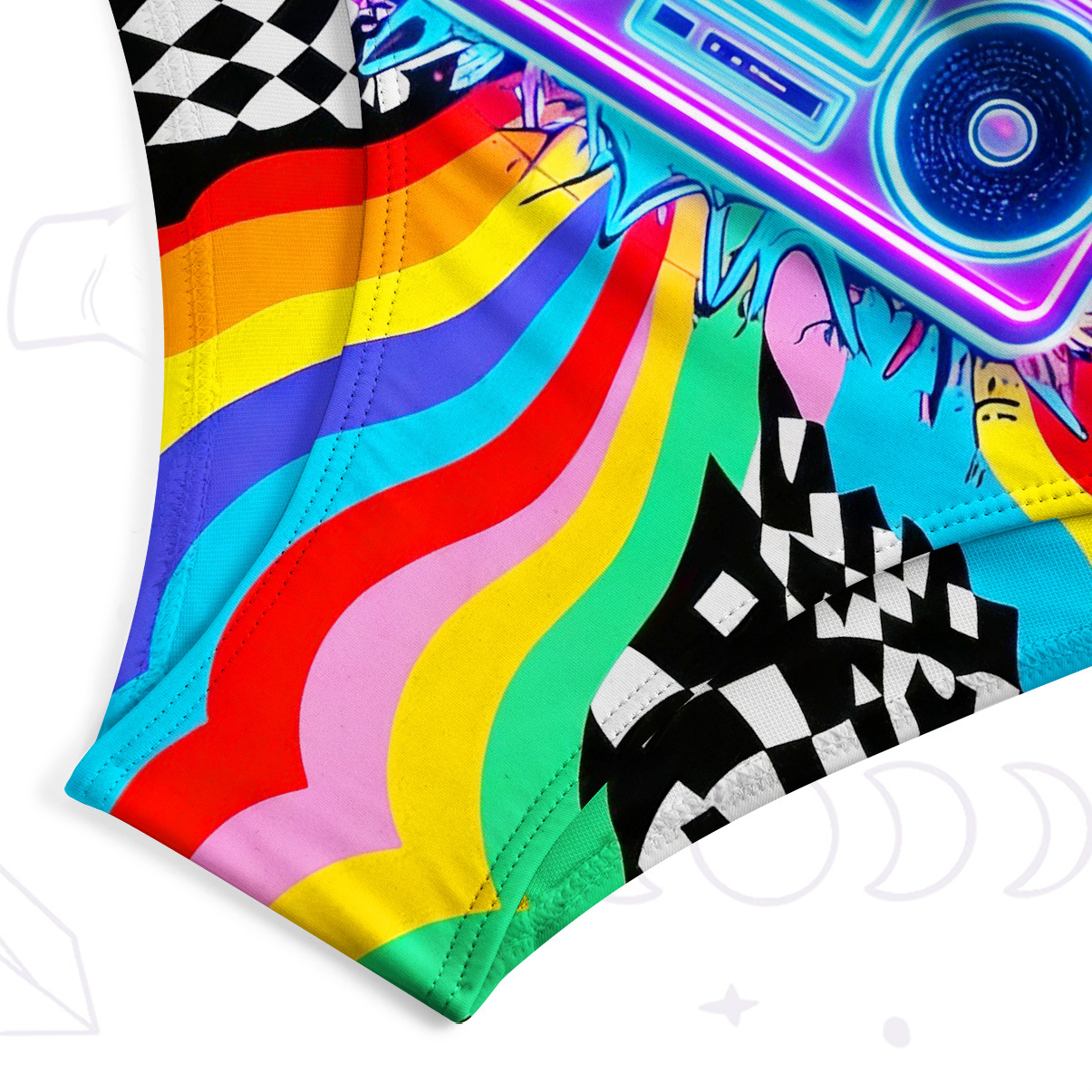 Purplehecate Pride Rainbow Boombox One-Piece Swimsuit