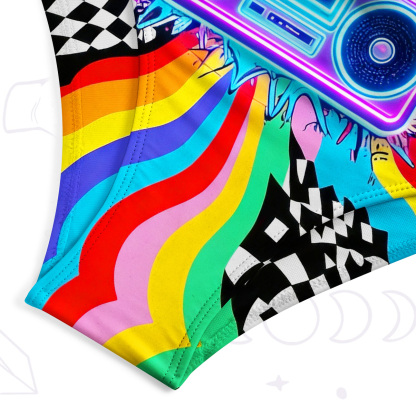 Purplehecate Pride Rainbow Boombox One-Piece Swimsuit