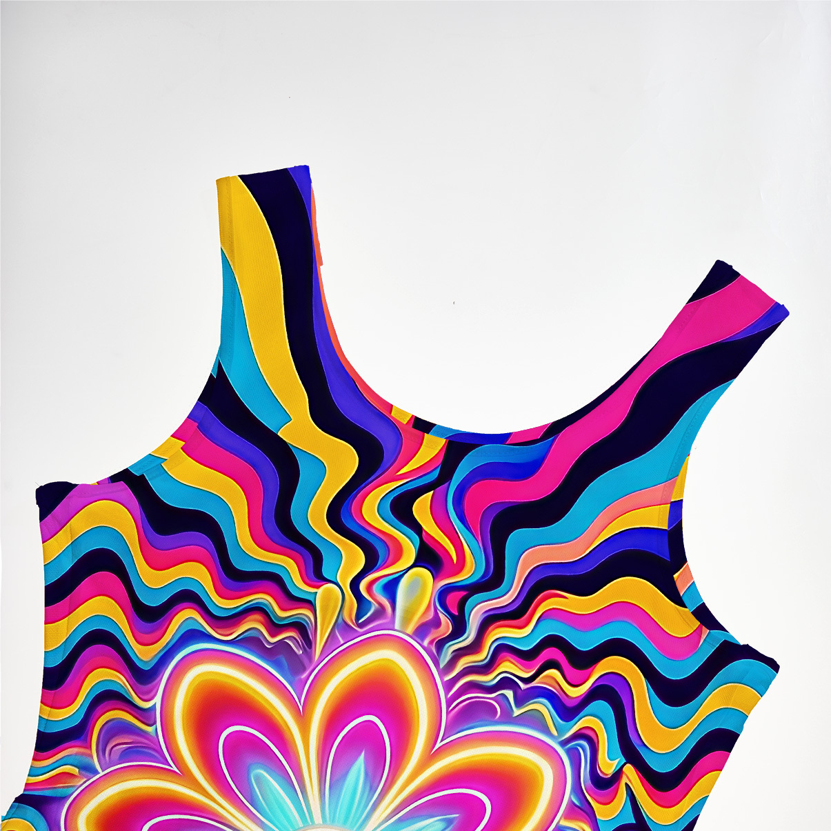 Purplehecate Psychedelic Bloom Mesh Maxi Tank Beach Dress