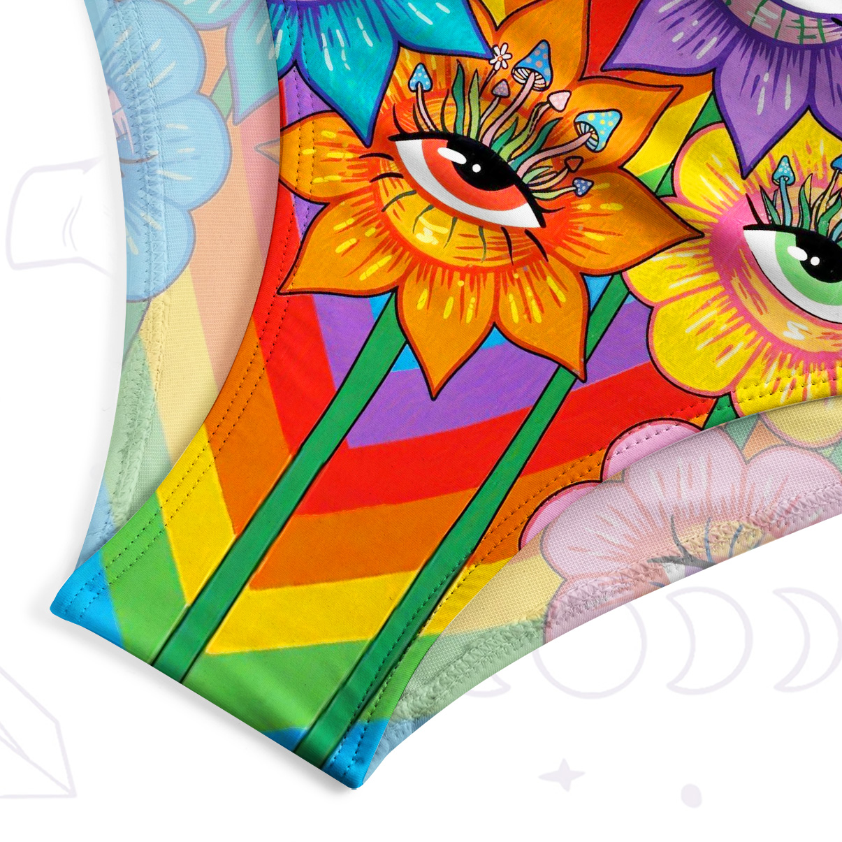 Purplehecate Psychedelic Hippie Blossom One-Piece Swimsuit