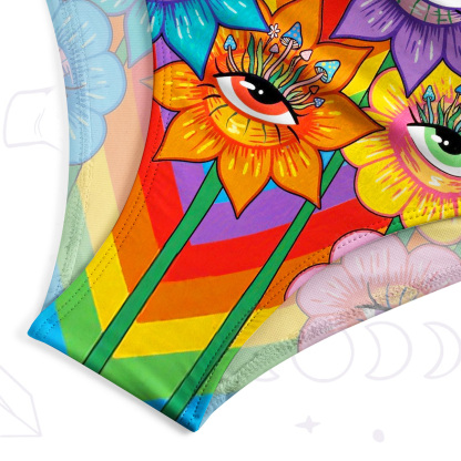 Purplehecate Psychedelic Hippie Blossom One-Piece Swimsuit