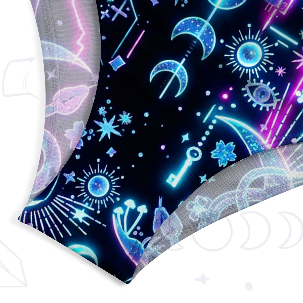 Purplehecate Cosmic Serpent Moon Phase One-Piece Swimsuit