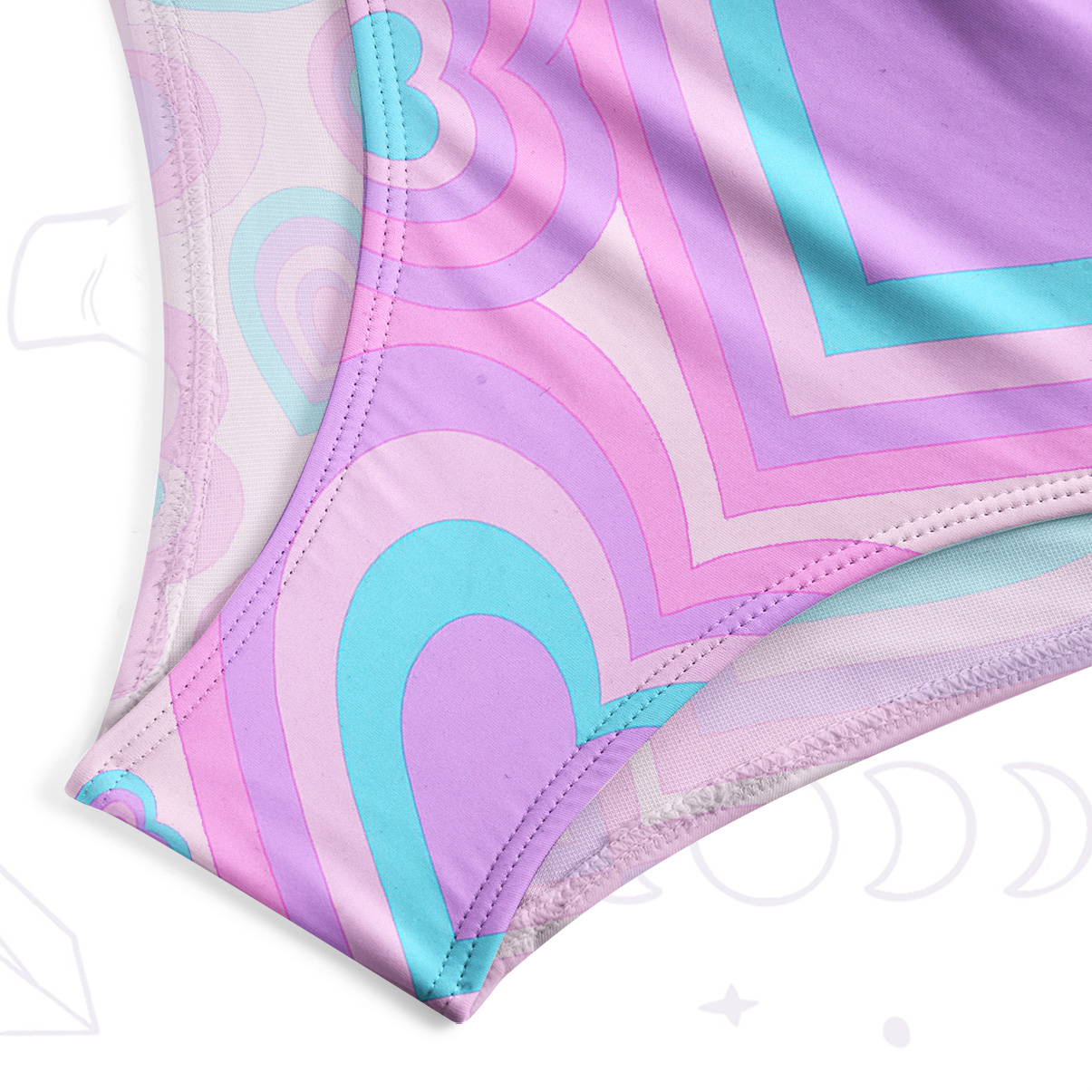 Purplehecate Soft Pastel Love Waves One-Piece Swimsuit