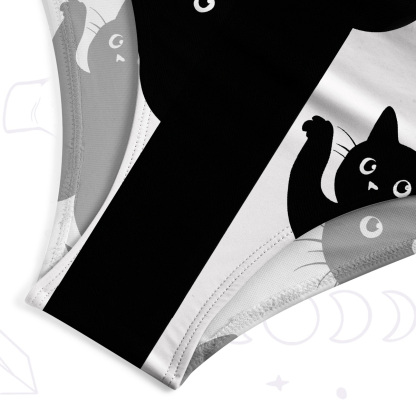 Purplehecate Peekaboo Cats One-Piece Swimsuit