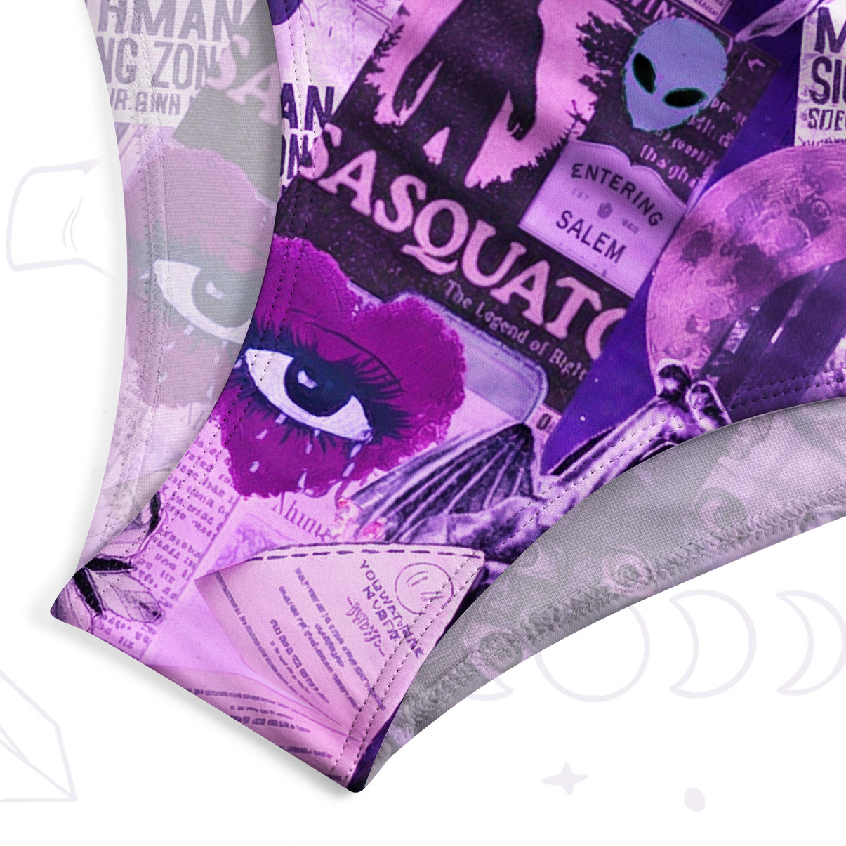Purplehecate Cryptid Warning Collage One-Piece Swimsuit