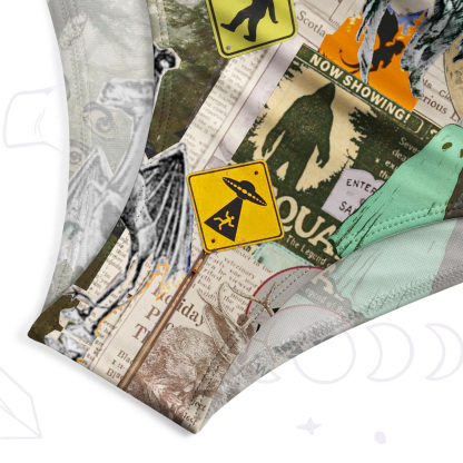 Purplehecate Cryptid Warning Collage One-Piece Swimsuit