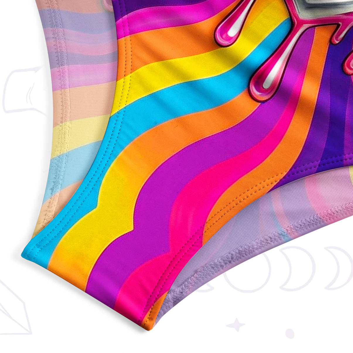 Purplehecate Trippy Rainbow Heart Eye Galaxy One-Piece One-Piece Swimsuit
