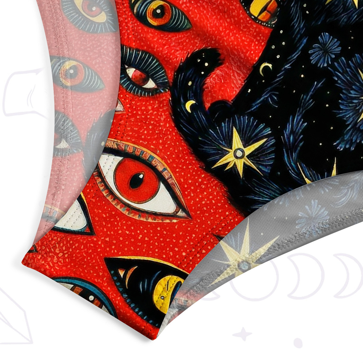 Purplehecate Cosmic Watcher Cat One-Piece One-Piece Swimsuit