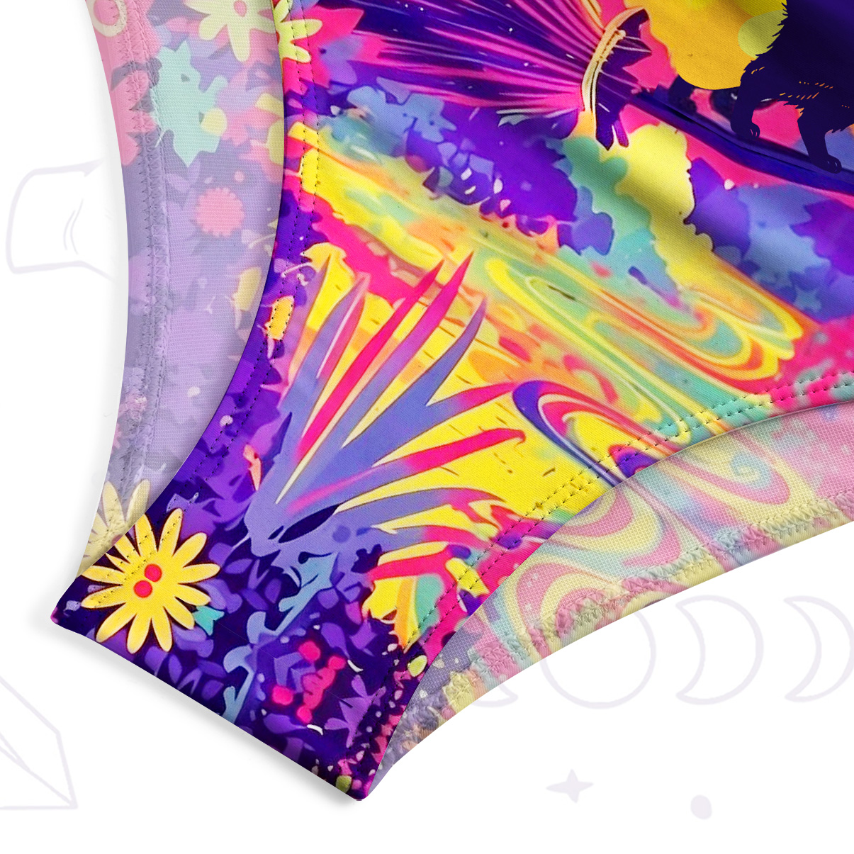 Purplehecate Midnight Cosmic Cat Fantasy One-Piece Swimsuit