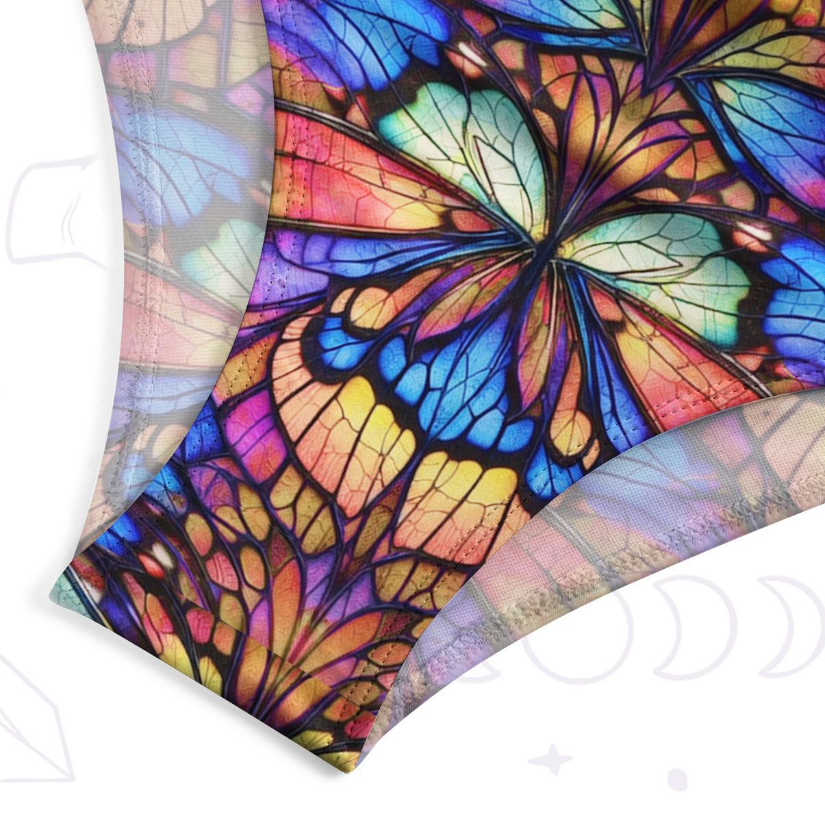 Purplehecate Colorful Butterfly Wing Pattern One-Piece Swimsuit