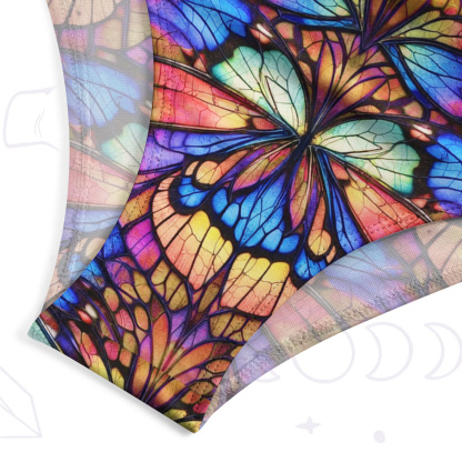 Purplehecate Colorful Butterfly Wing Pattern One-Piece Swimsuit