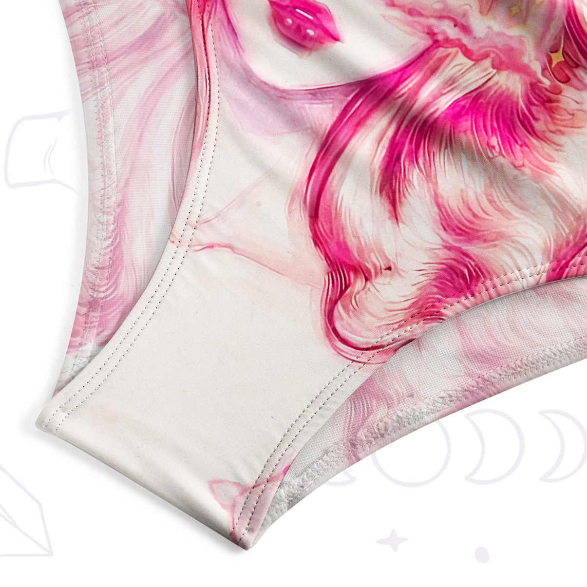 urplehecate Pink Moon Goddess Witchy One-Piece Swimsuit