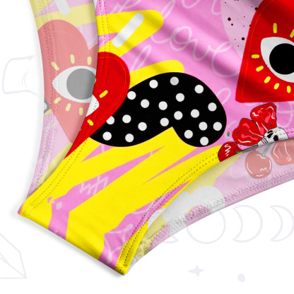 Purplehecate Evil Eye Heart One-Piece Swimsuit