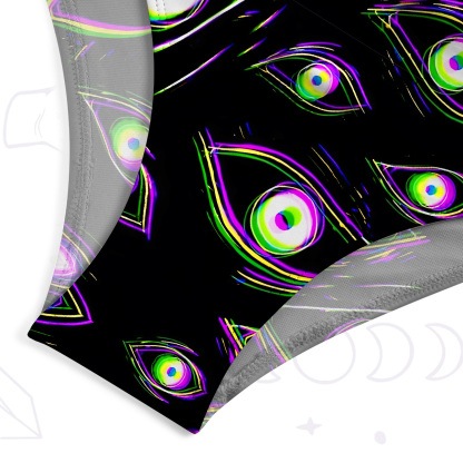 Purplehecate Glitch Vision One-Piece Swimsuit