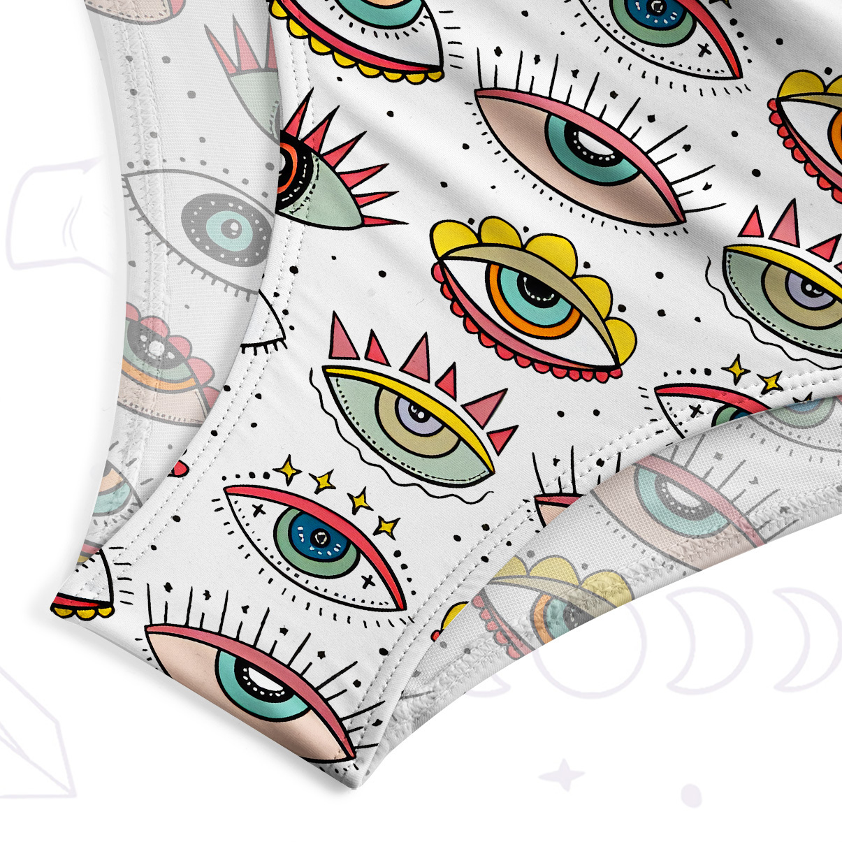 Purplehecate Evil Eye Pattern One-Piece Swimsuit