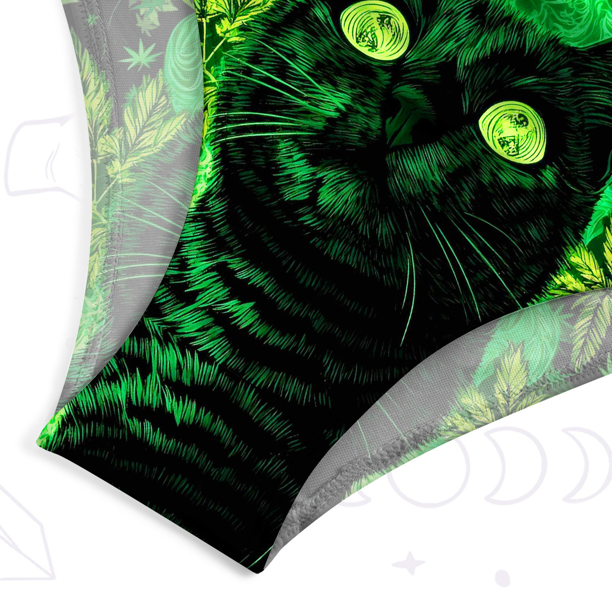 Purplehecate Trippy Glow Cat 420 Vibes One-Piece Swimsuit