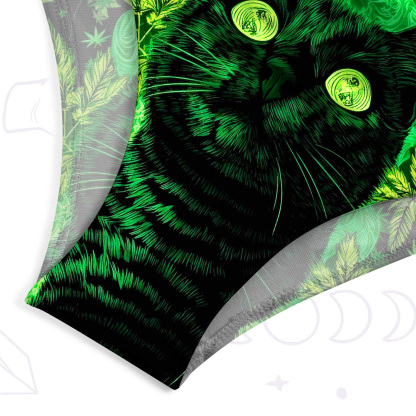 Purplehecate Trippy Glow Cat 420 Vibes One-Piece Swimsuit