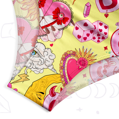 Purplehecate Hopeless Romantic Love Doodle One-Piece Swimsuit