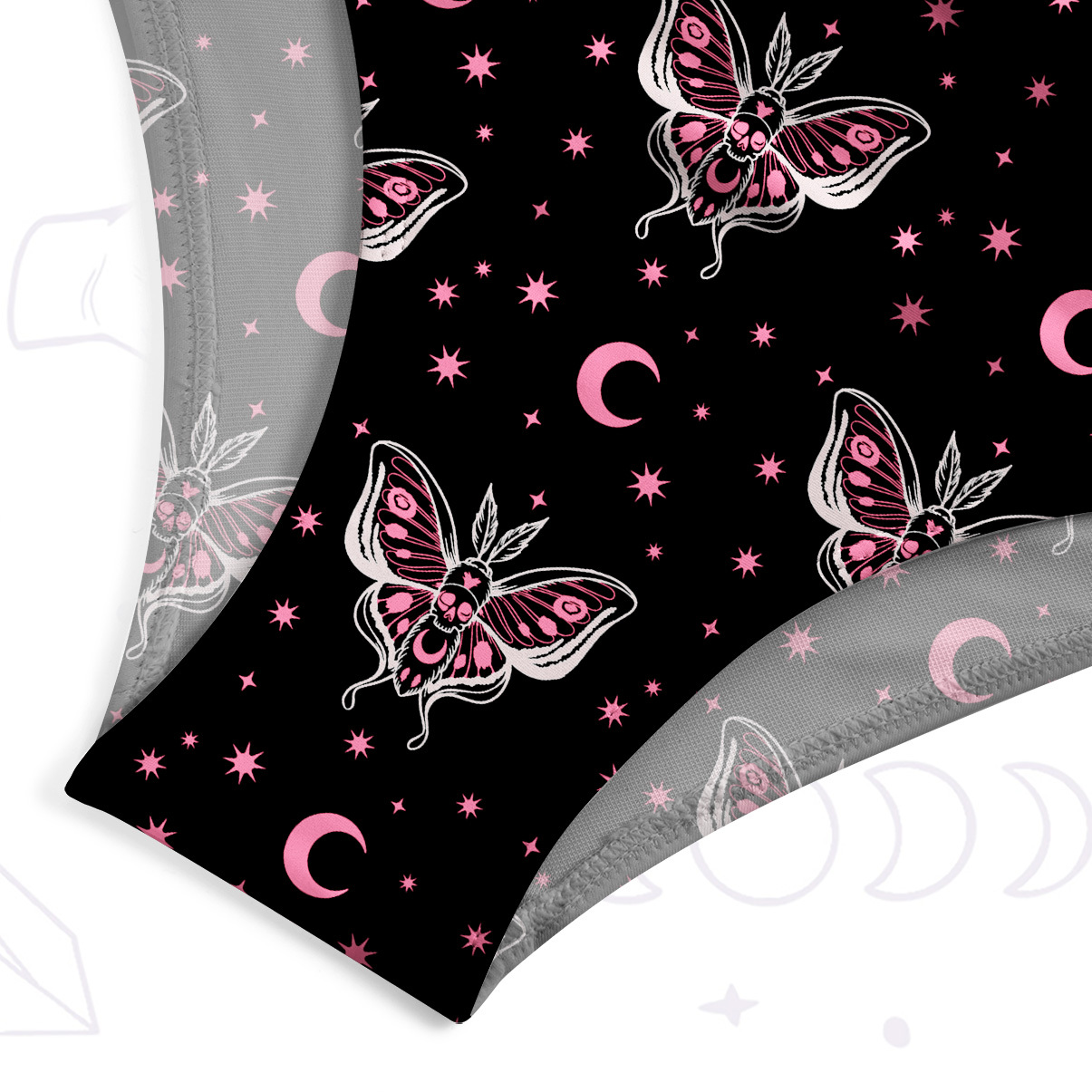 Purplehecate Witchy Lunar Moth Night One-Piece Swimsuit
