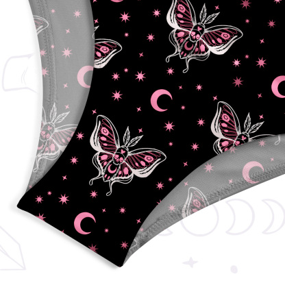 Purplehecate Witchy Lunar Moth Night One-Piece Swimsuit