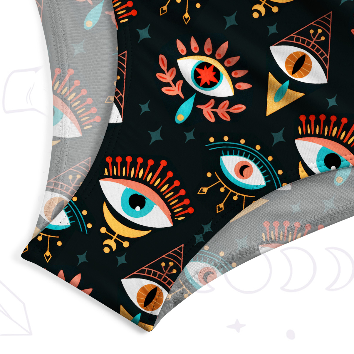 Purplehecate Mystical Evil Eye Pattern One-Piece Swimsuit