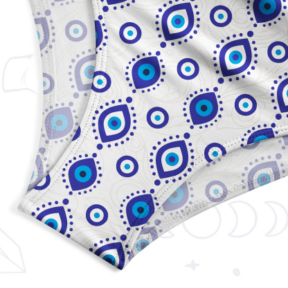 Purplehecate Evil Eye Protection One-Piece Swimsuit
