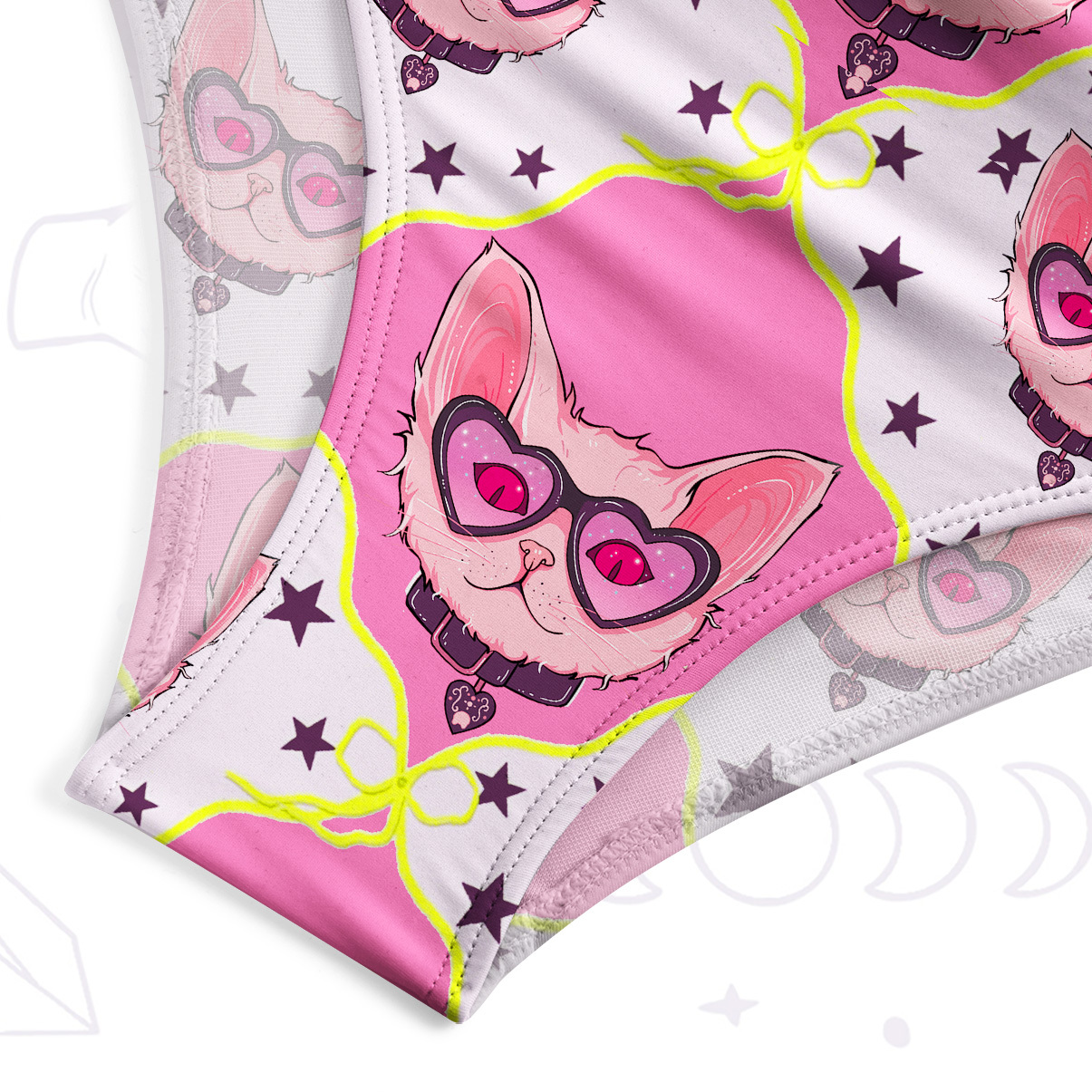 Purplehecate Slightly Wicked Cat One-Piece Swimsuit