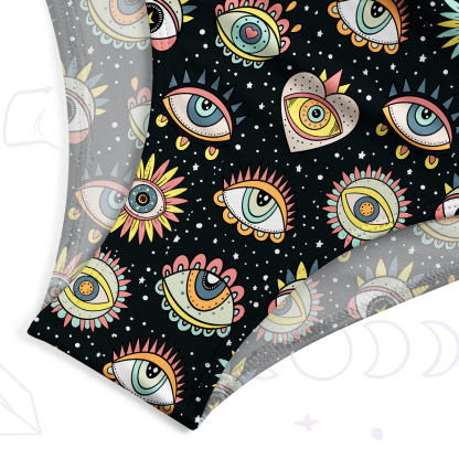 Purplehecate Evil Eye Pattern One-Piece Swimsuit