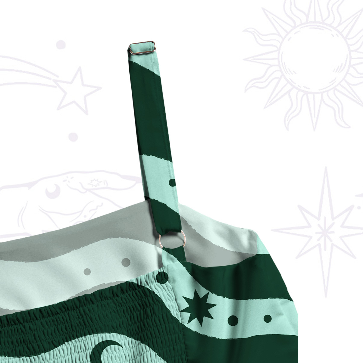 [Copy]Purplehecate Sacred Eye Energy Flow Wide Straps Maxi Dress