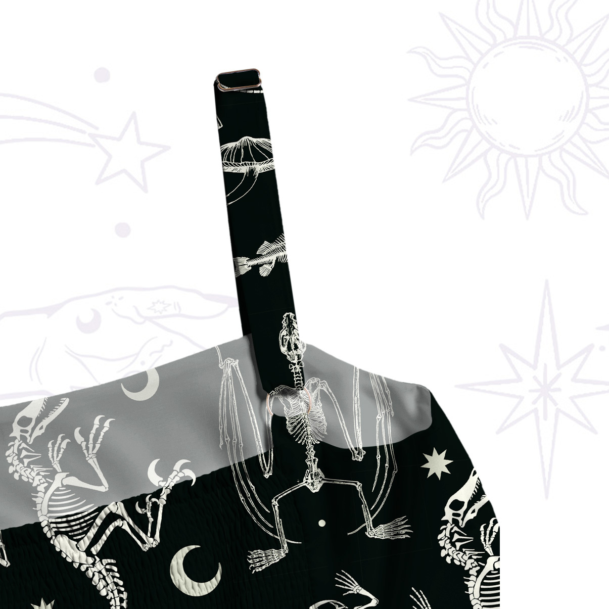 Purplehecate Prehistoric Fantasy Wide Straps Maxi Dress