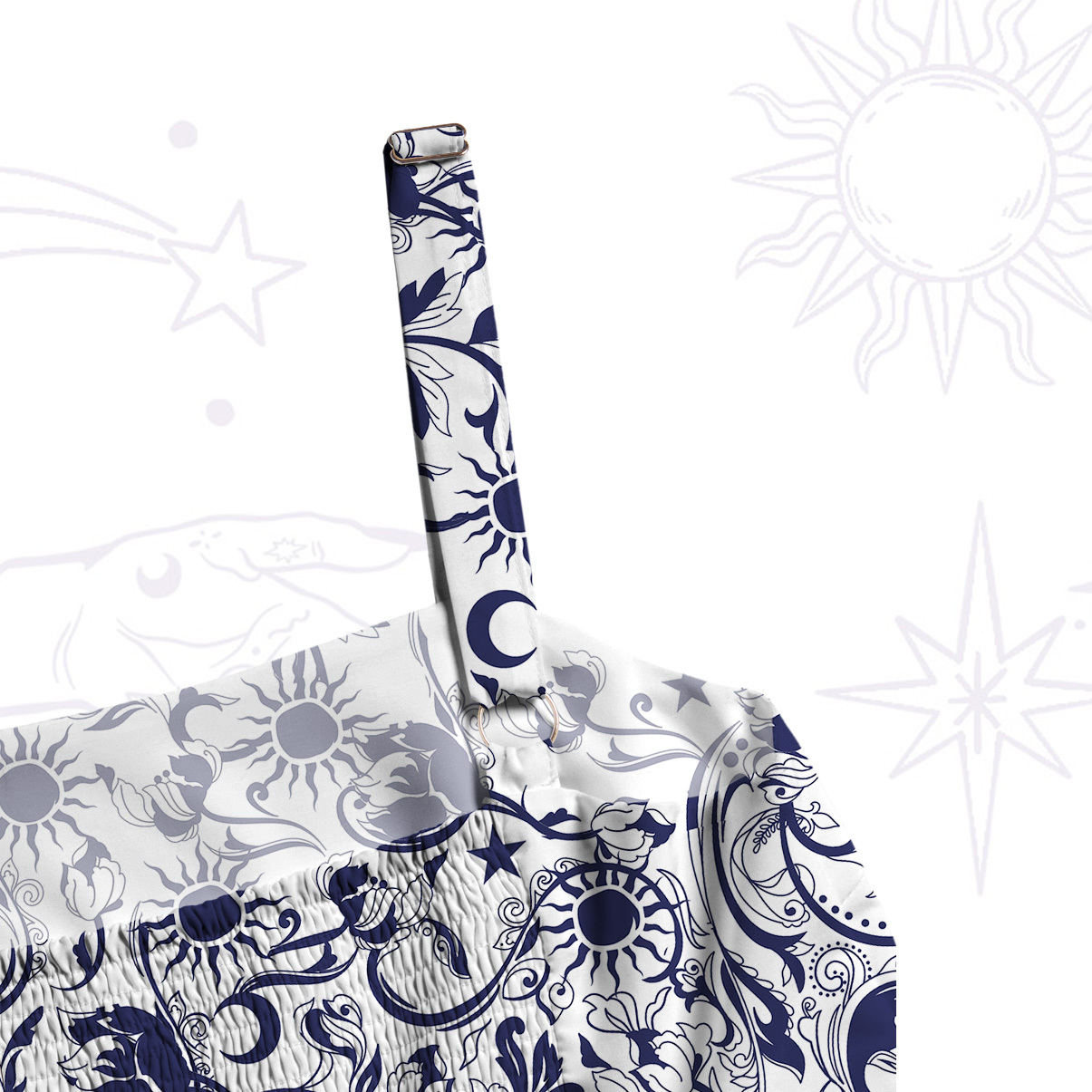 Purplehecate Midnight Star Wide Straps Maxi Dress