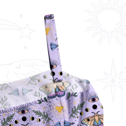 Purplehecate Luna Moth Witch Wide Straps Maxi Dress