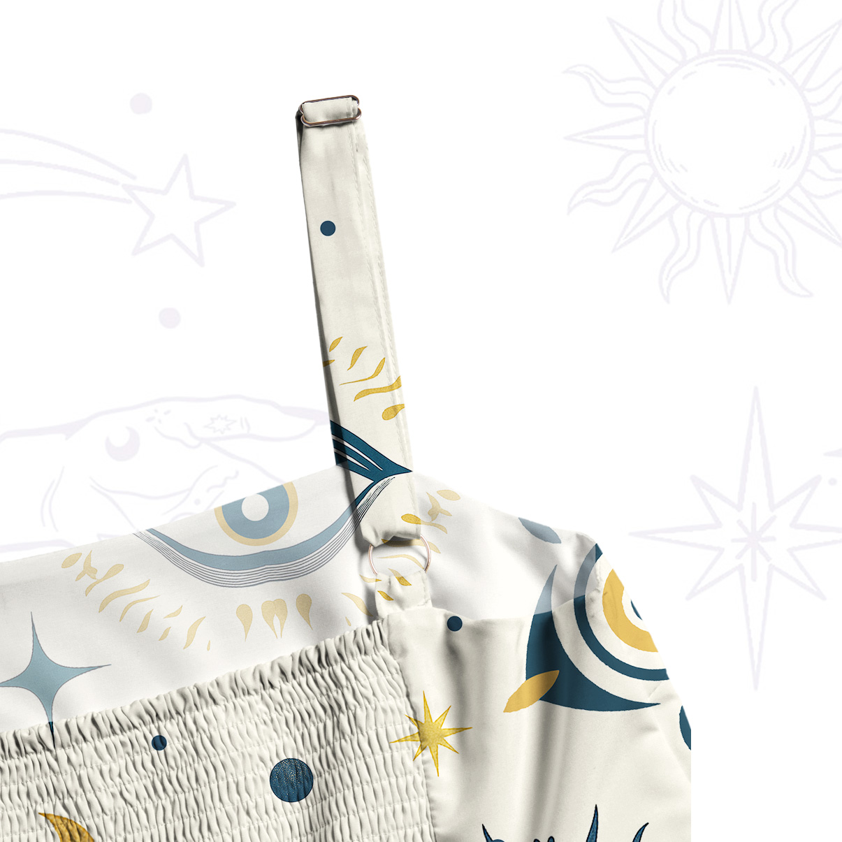 Purplehecate Sun Eye Wide Straps Maxi Dress