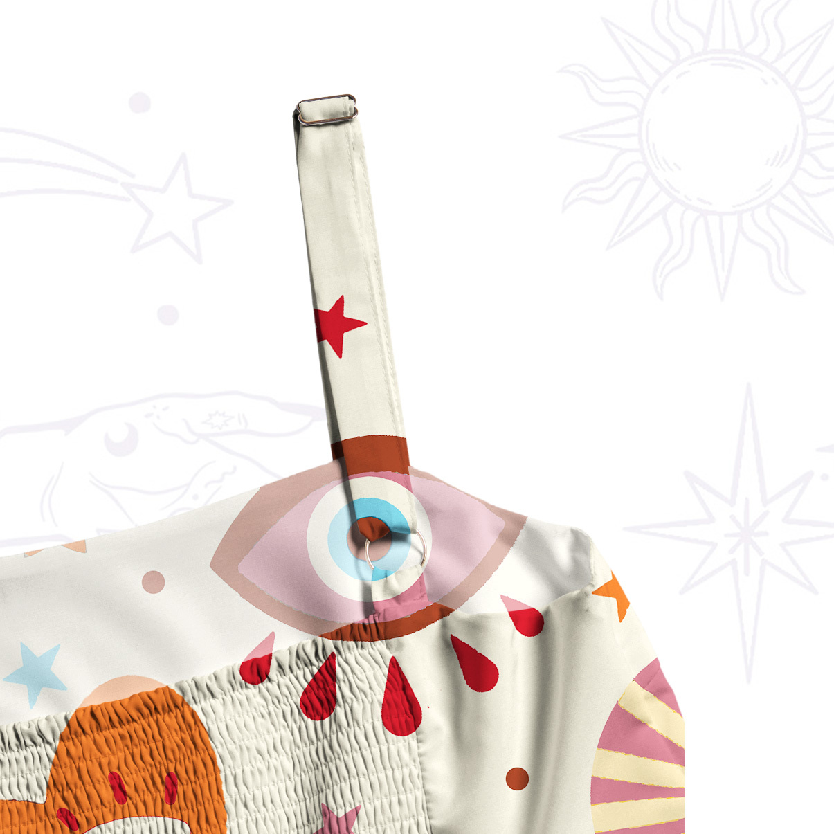 Purplehecate The Enchanted Eye of Love Wide Straps Maxi Dress