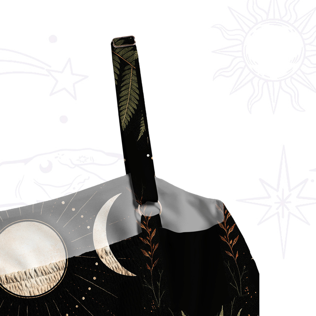 Purplehecate Moonlit Mushroom Gown Wide Straps Maxi Dress