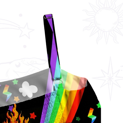 Purplehecate Rainbow Sacred Heart All Seeing Eye Pride Wide Straps Maxi Dress