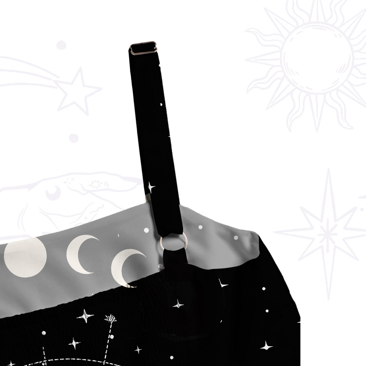 Purplehecate Coven of the Skull Moon Wide Straps Maxi Dress