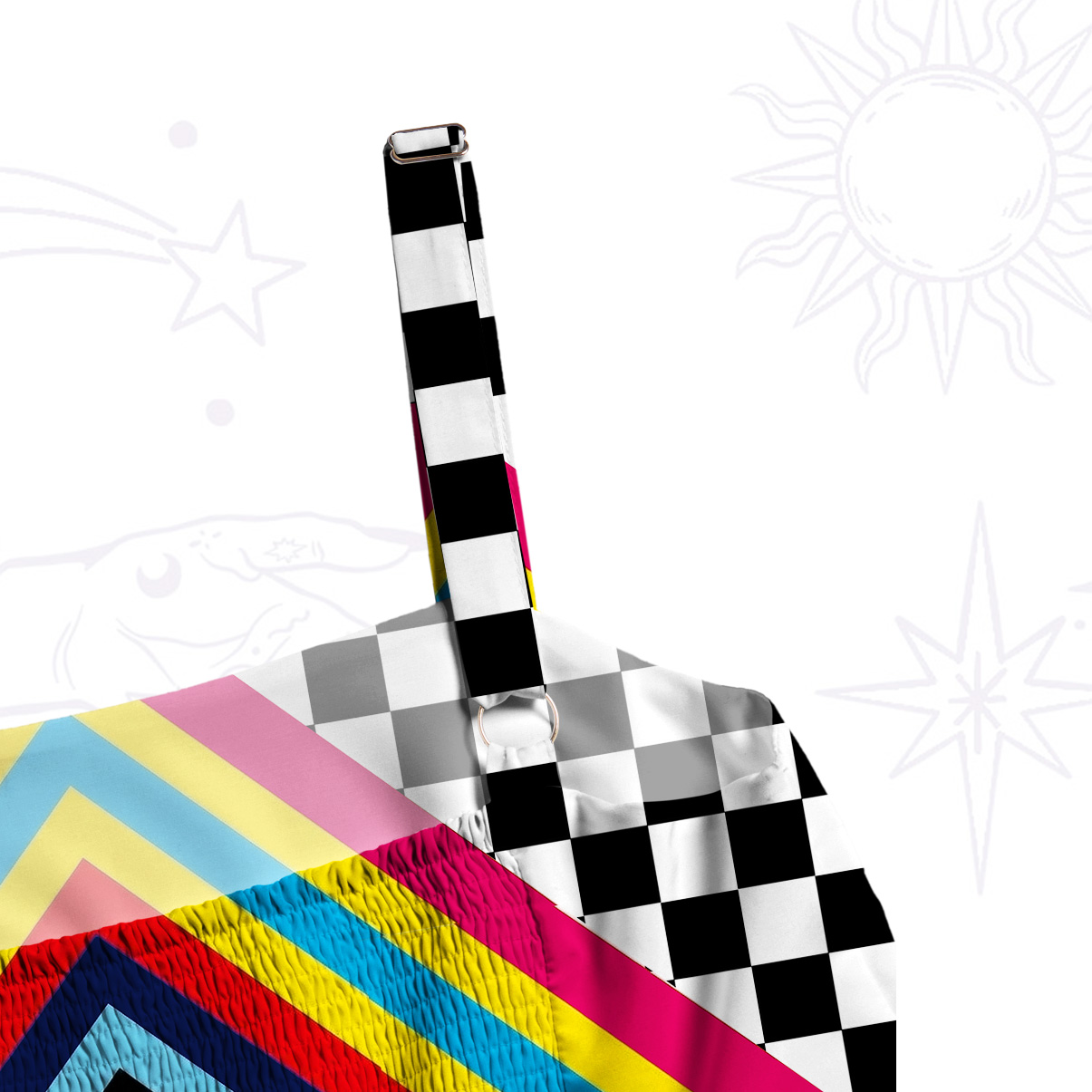 Purplehecate Eye of Illusion Wide Straps Maxi Dress