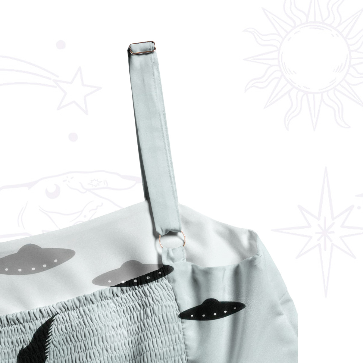 Purplehecate Alien Lake Monster Encounter Wide Straps Maxi Dress