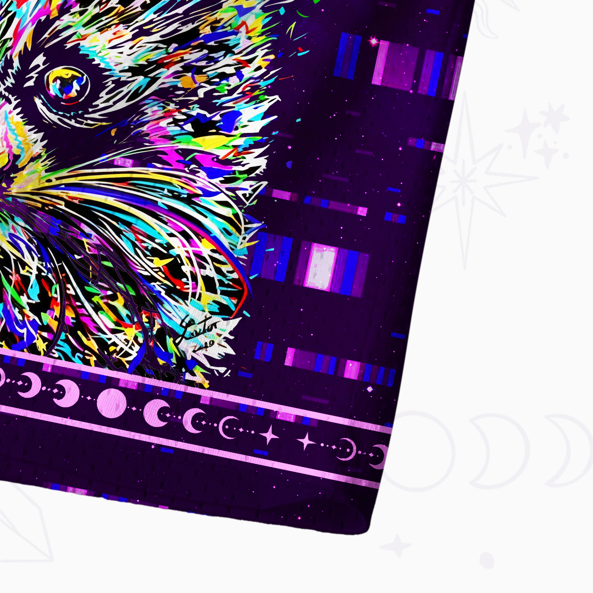 Purplehecate Neon Punk Raccoon Mesh Jersey Tank Top