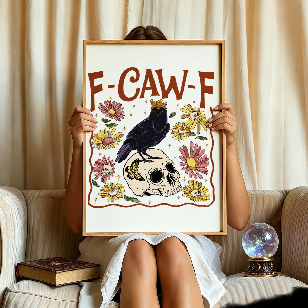Purplehecate Funny F-Caw-F Crow Unframed Poster