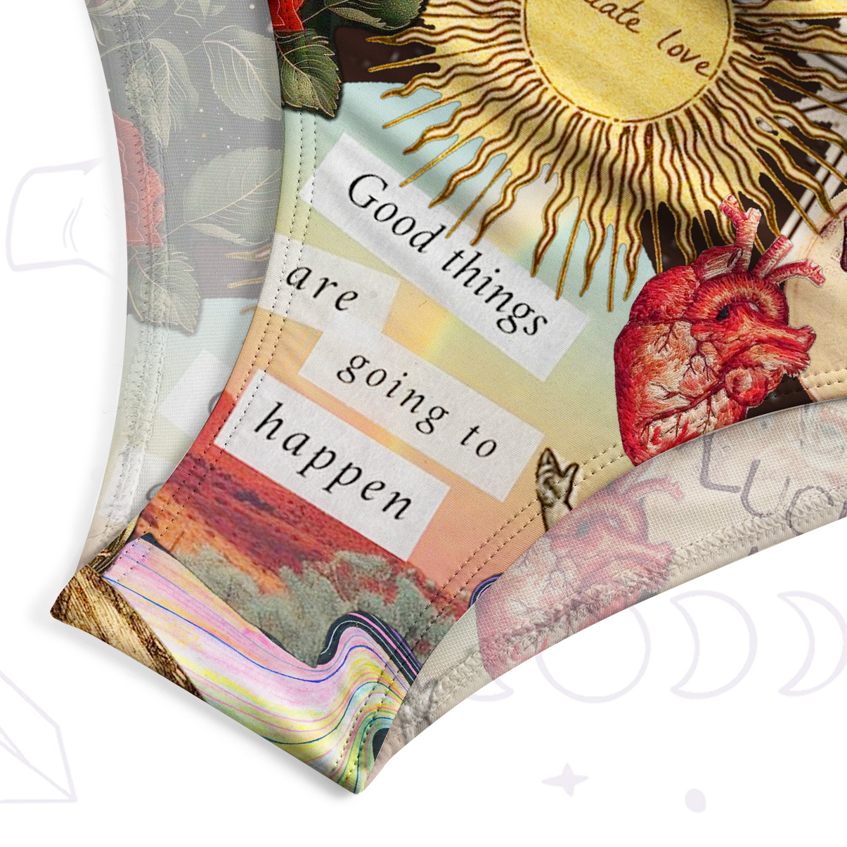 Purplehecate Lucky Me Sacred Heart Eye One-Piece Swimsuit