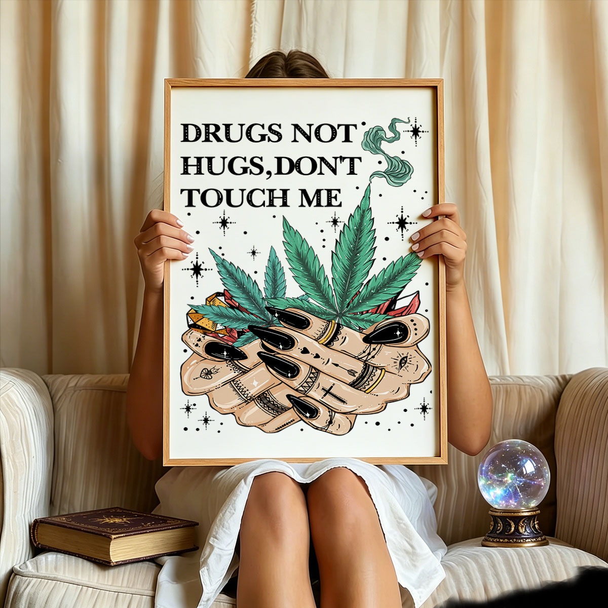 Purplehecate Drugs Not Hugs Unframed Poster