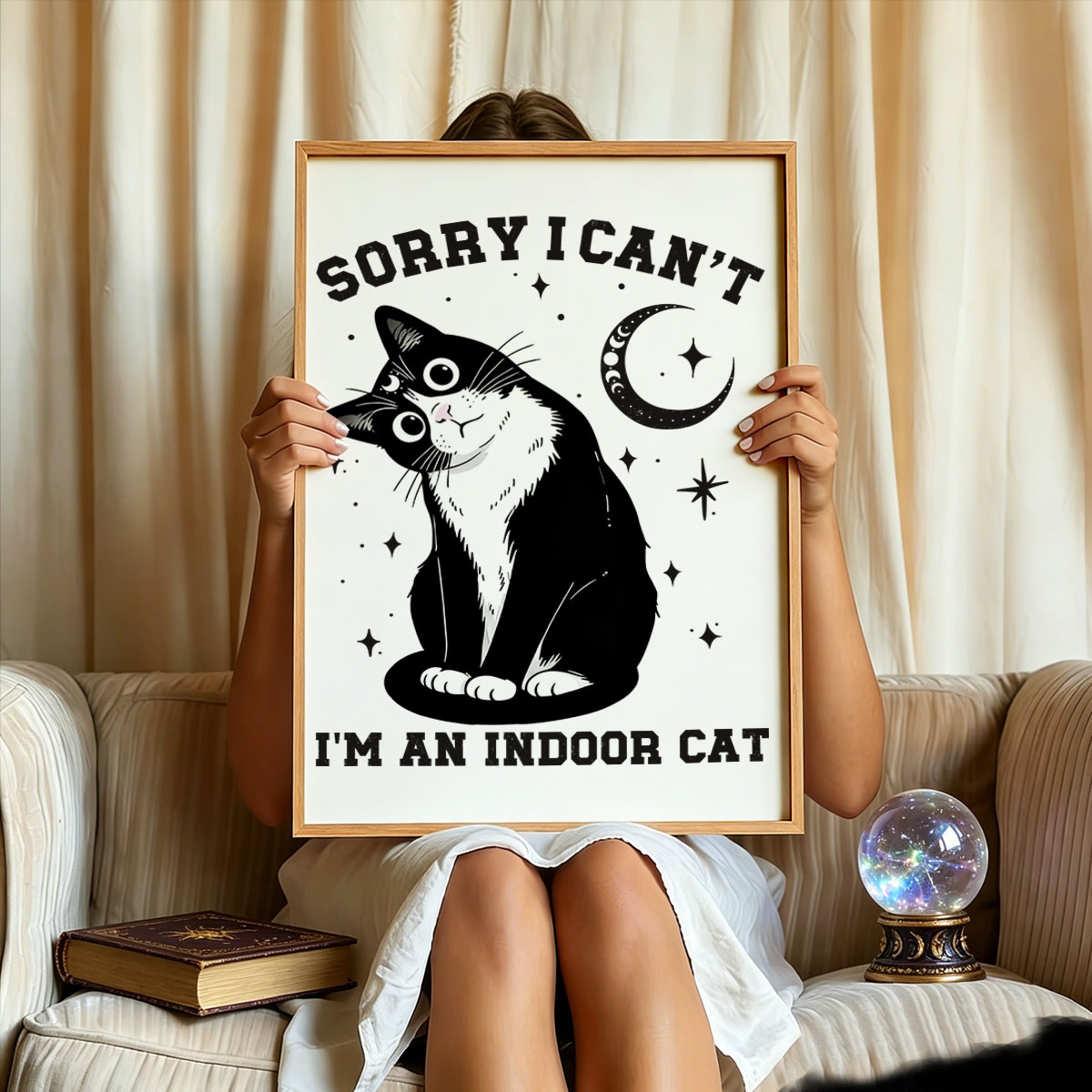 Purplehecate Sorry I Can't Go I'm an Indoor Cat Unframed Poster